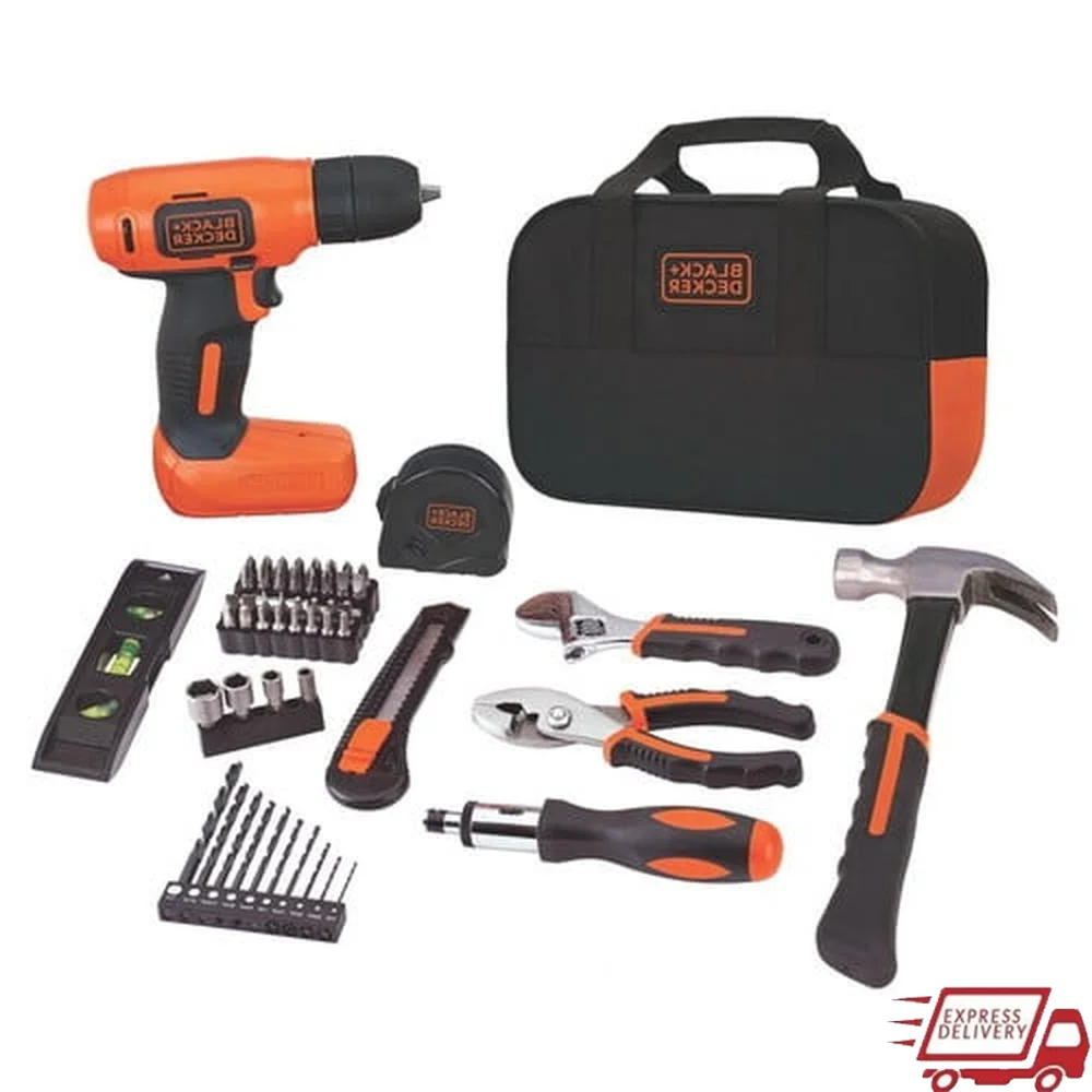 8V MAX Drill Project Kit with 54 Hand Tools & Accessories Lightweight Compact Design Multiple DIY Projects Carry Case Included