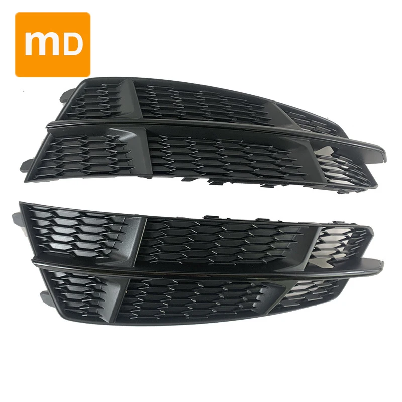 For 2016-2018 Audi A6/S6 Glossy Black Fog Light Frame Decorate Grille Body Kit Car Accessories Upgrade