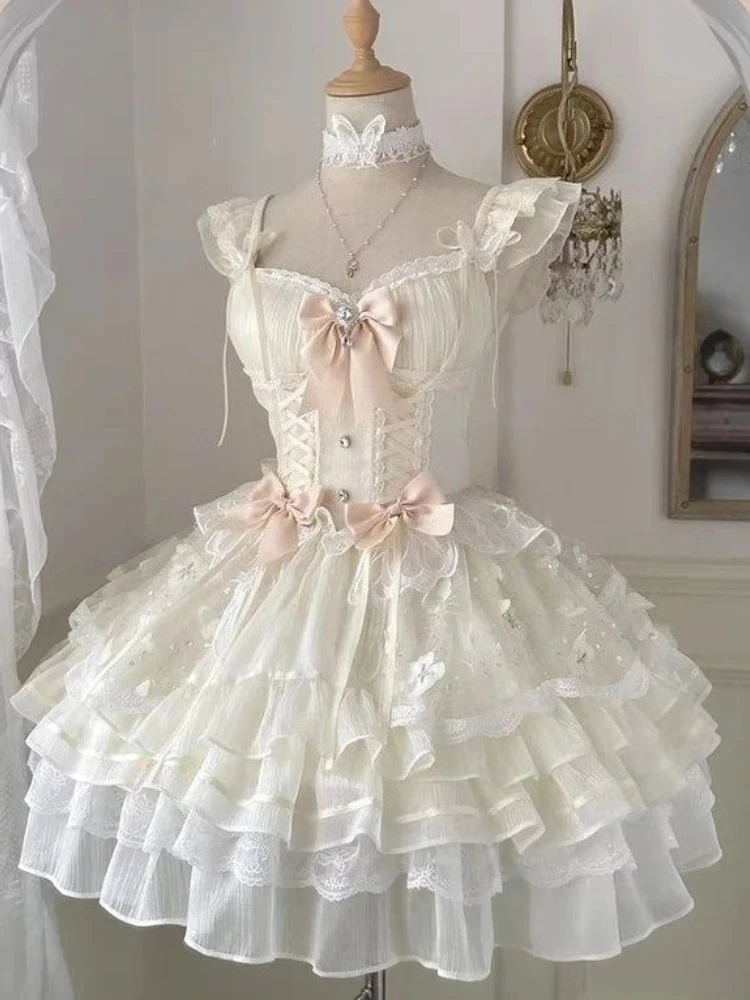 Sukienka mini w stylu gotyckim vintage z lat 2000, damska, bez rękawów, na ramiączkach, sukienka imprezowa, wieczorowa, koronkowa, retro, odzież japońska Y2k, czarna, elegancka, lolita