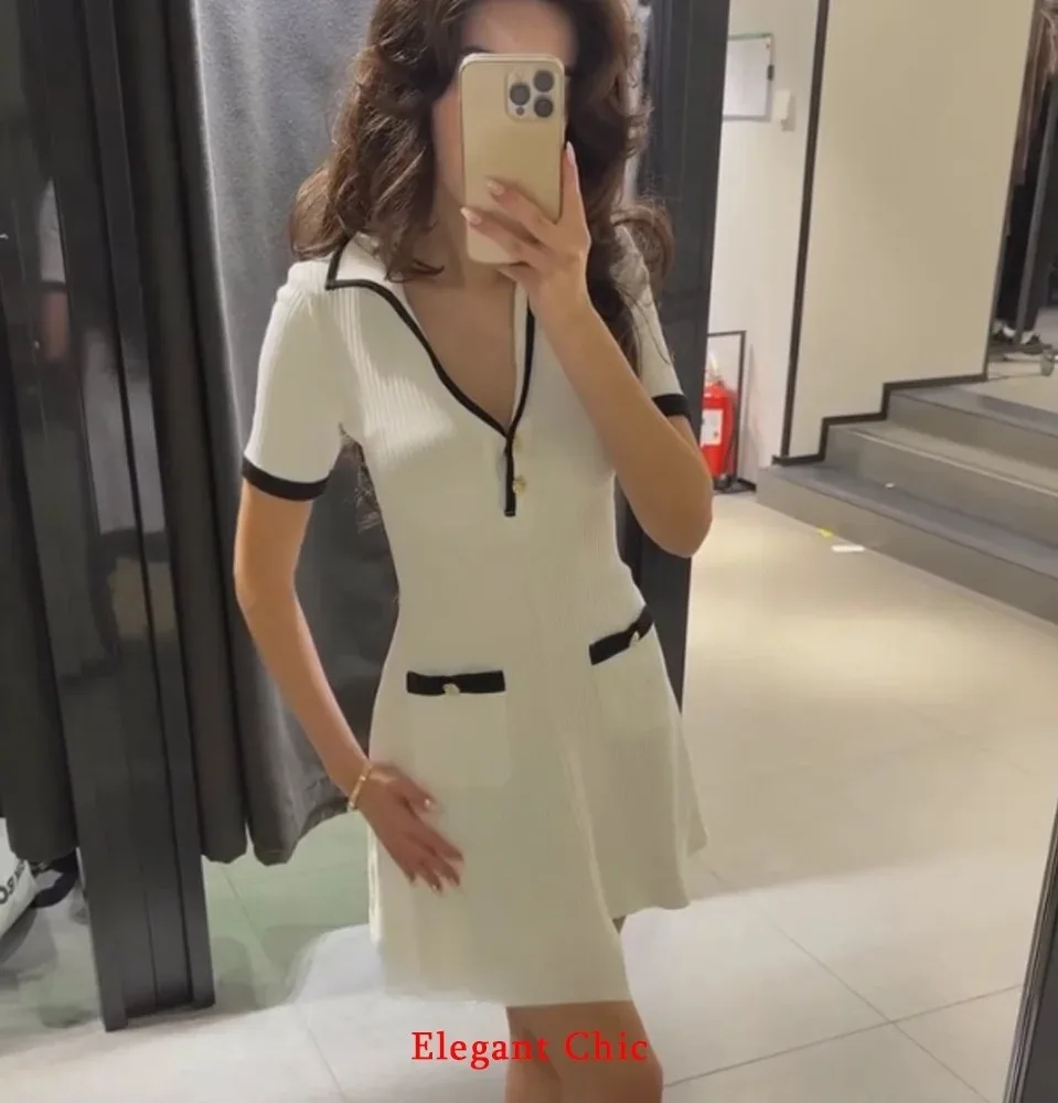 KONDALA Lässiges Minikleid mit kurzen Ärmeln, V-Ausschnitt, plissiertes kurzes Kleid, neu, 2025, Sommermode, Back-to-School-Datum, Alltagskleid