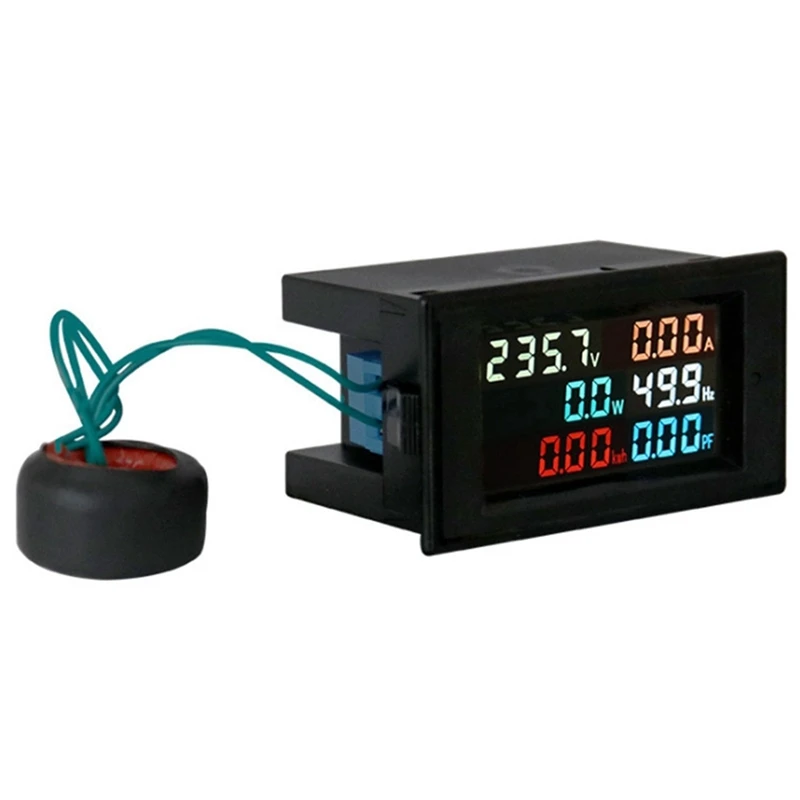 B62B-AC200-450V 100A LCD Digital Panel Wattmeter Energy Power Meter Voltage Voltmeter Current Ammeter Frequency Indicator