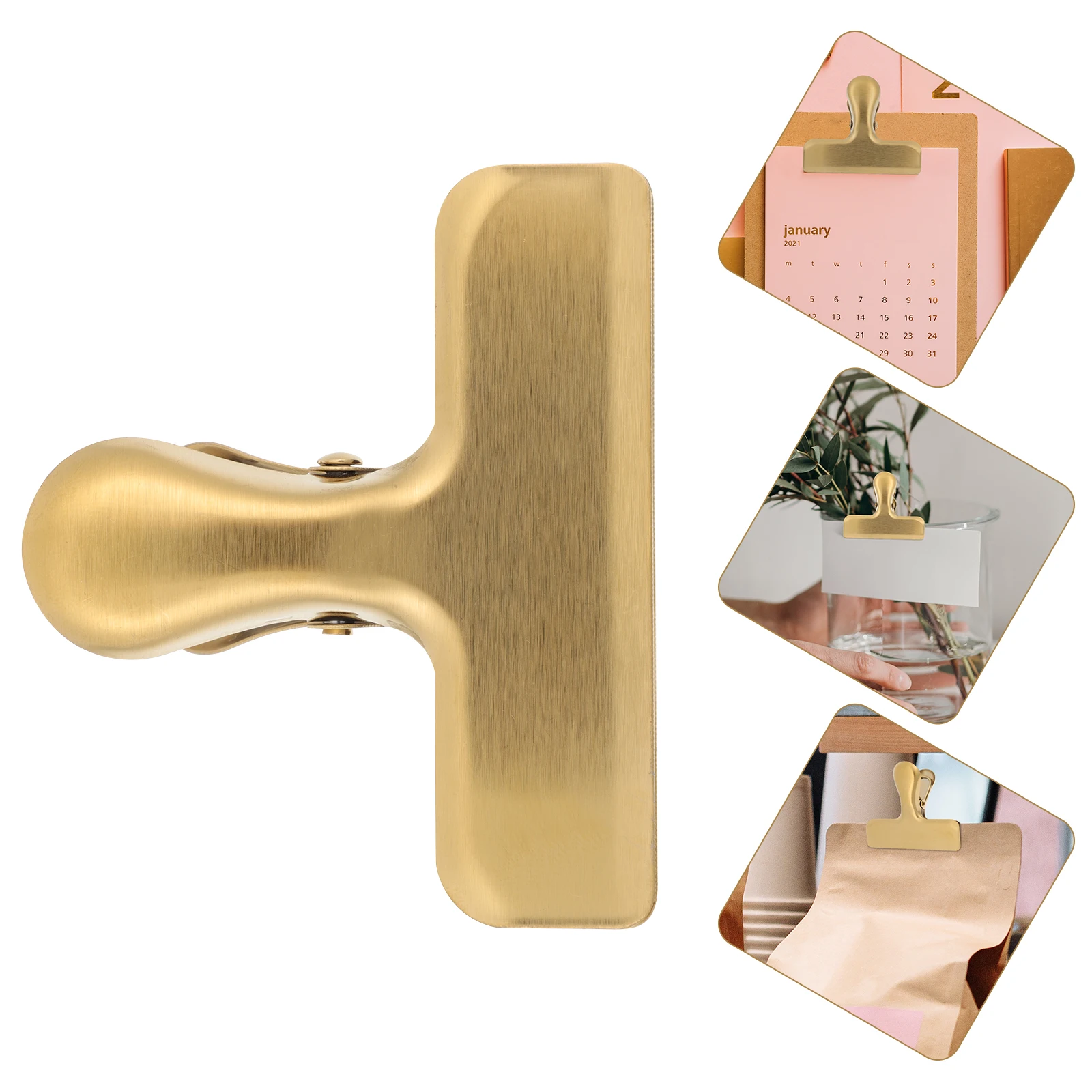 6pcs Snack Seal Clips Food Fresh Keeping Stainless Steel Practical Sealing Moisture Proof Dust Proof Storage Box