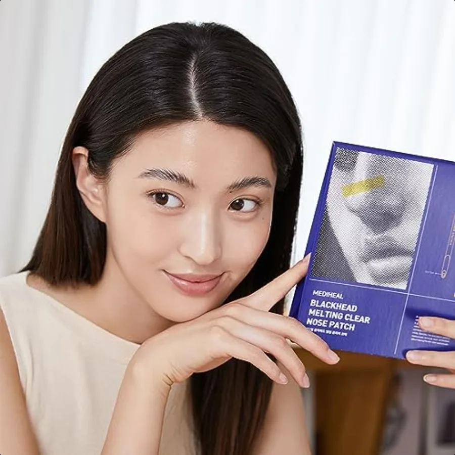 Mediheal Patch pour le nez transparent pour fusion des points noirs, paquet de 4, feuilles de fusion et apaisantes des pores en 3 étapes, outil pour enlever les points noirs inclus