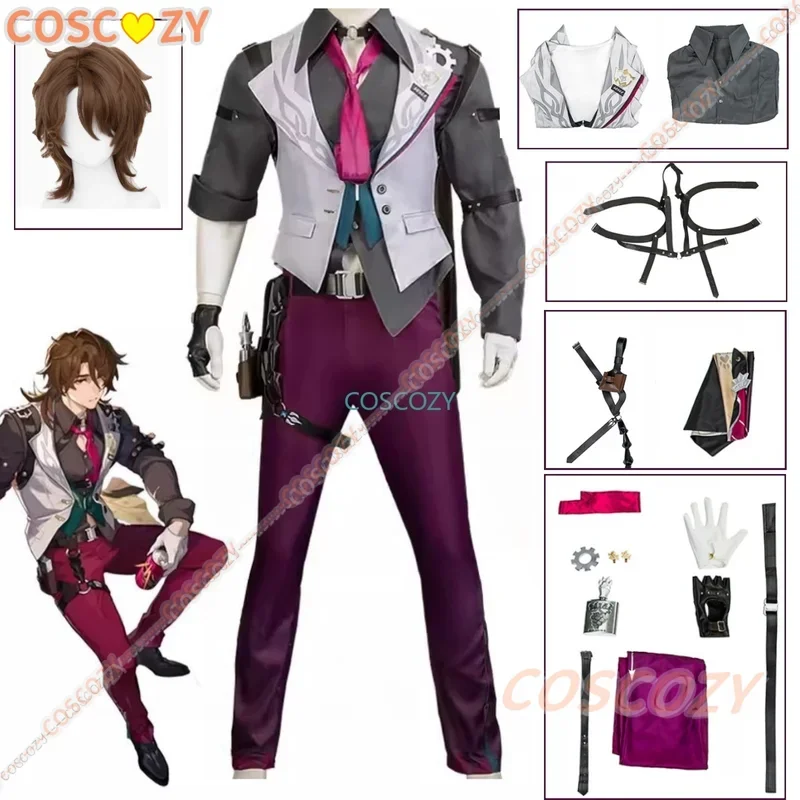 Gallagher Cosplay Costume Wig Honkai Star Rail New Women Men Halloween Party Uniform Security Officer Bloodhound Family Penacony