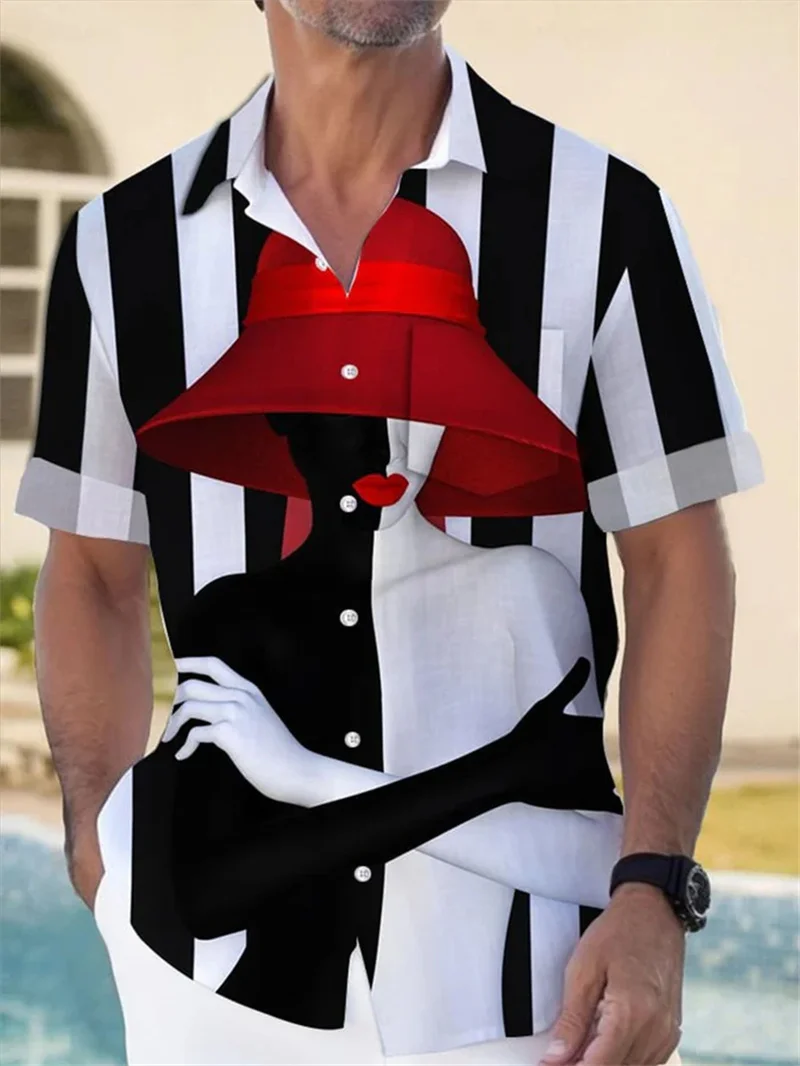 

3D printed men's short sleeved shirt with technological style, fashionable technology clothing, sports short sleeved shirt