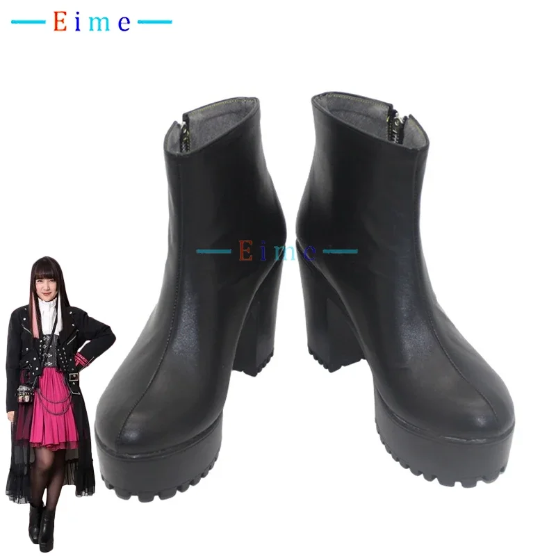 Beroba Cosplay Shoes Anime Accessories Cosplay Props Halloween Carnival Boots PU Shoes Black High Heels Big Size Custom Made