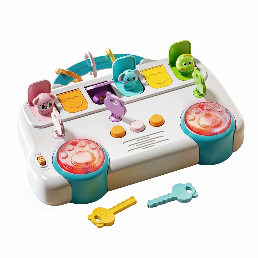 

Развивающая игрушка Монтессори для раннего развития, интерактивная игра-головоломка «Автобус с животными» с выскакивающими элементами, для сенсорного развития