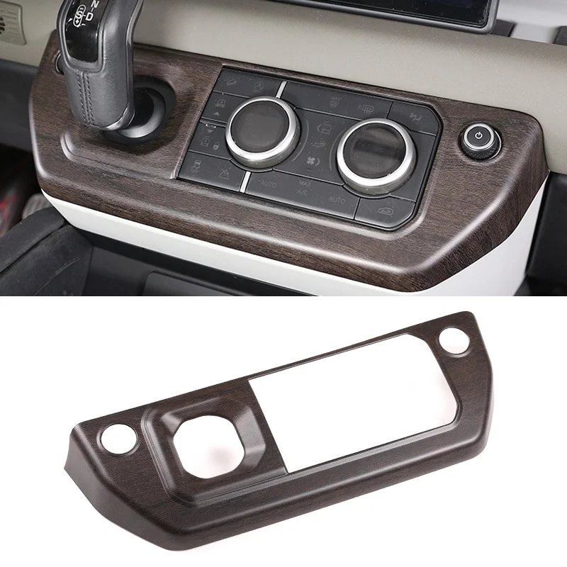 Oak Wood Grain Car Center Console Mode Button Gear Shift Panel Frame Cover Trim For Land Rover Defender 90 110 2020 2021 2022