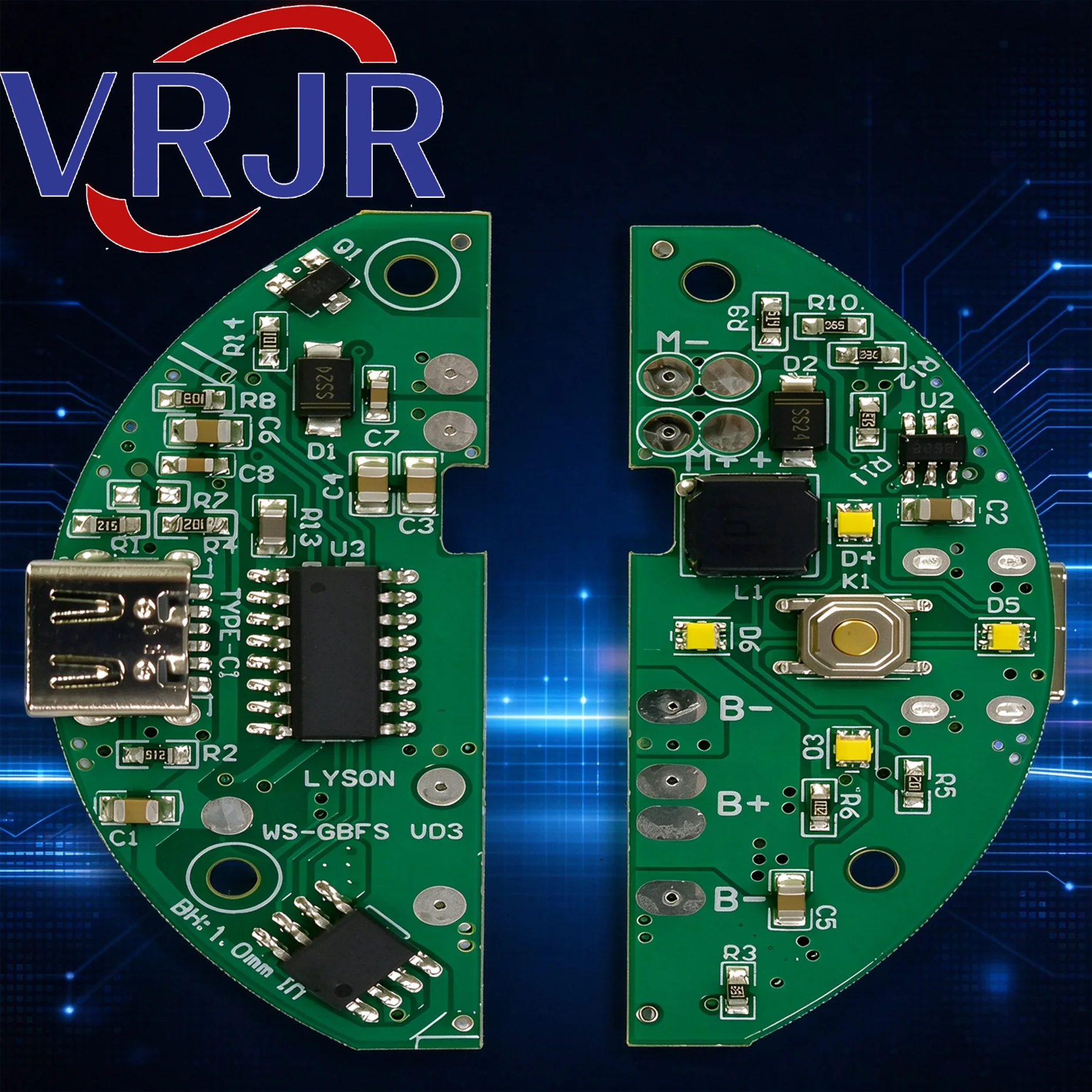 VRJR Custom circuit board manufacturing; 7-day turnaround for shipment.