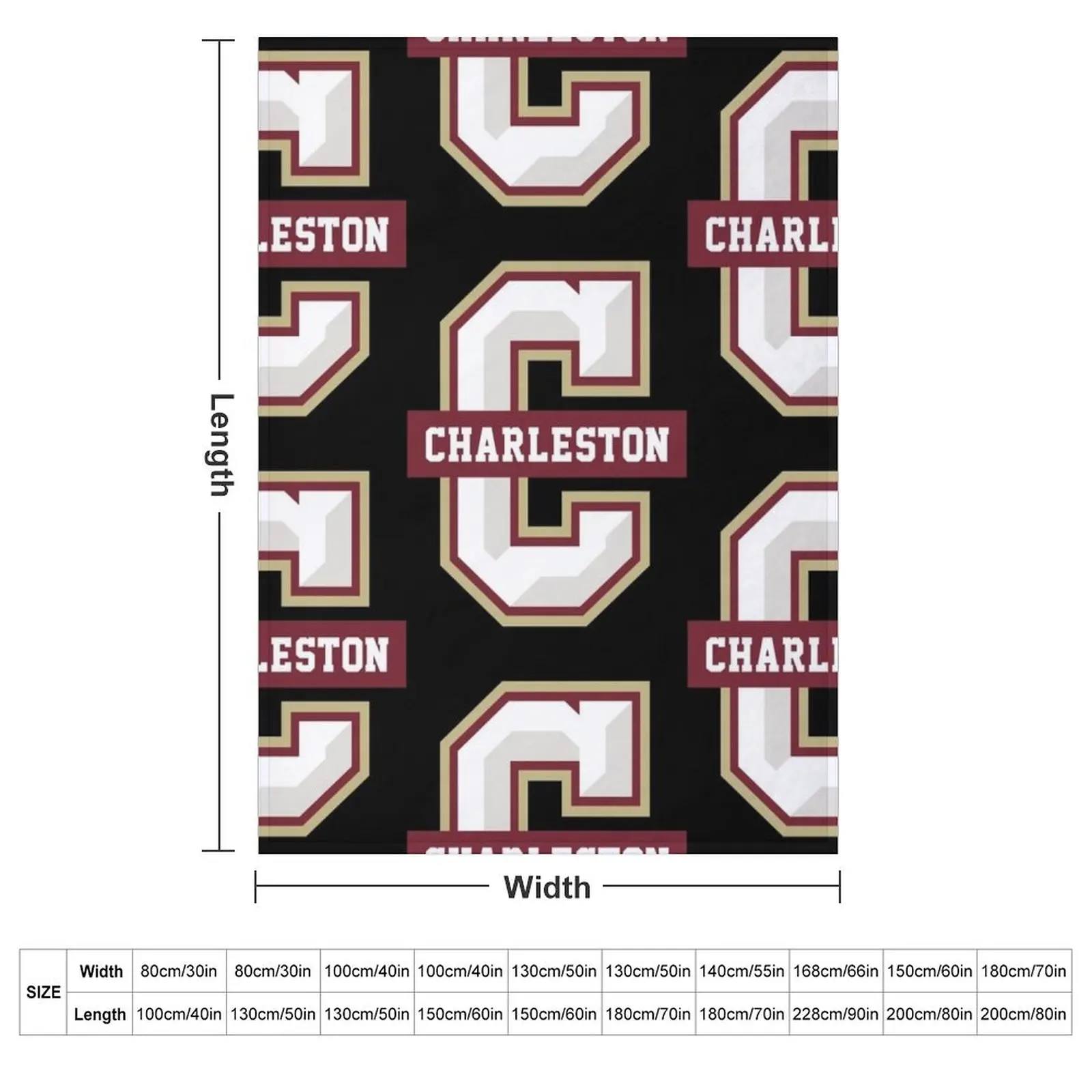 College of Charleston Cougars Throw Blanket Plaid blankets ands Vintage Blankets