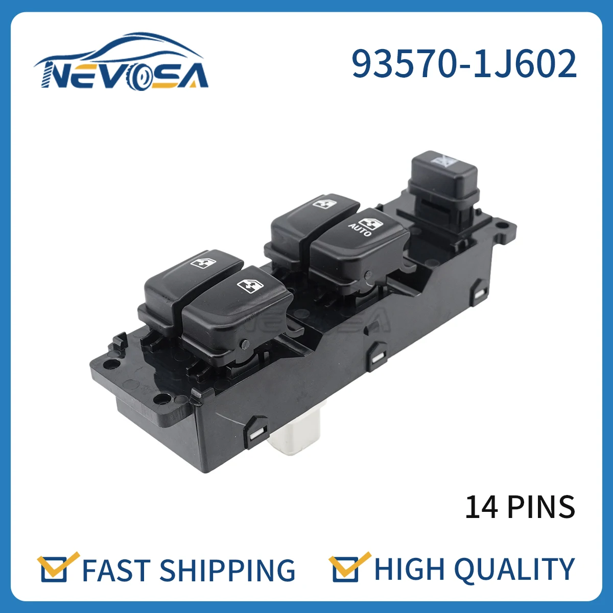 Nevosa 93570-1J602 For Hyundai i20 Front Right Driver Car Power Window Switch Master Button 935701J602 93570-1J100 935701J100