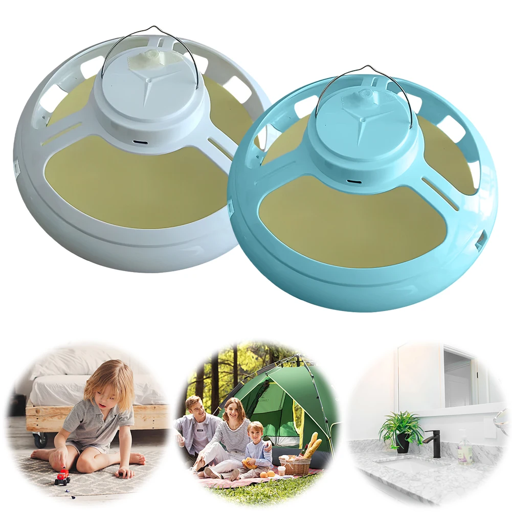 Trampas para Pulgas con 5 Almohadillas Adhesivas, Trampas de Luz para Pulgas Recargables por USB, Control Multifuncional de Plagas, Eliminador de Insectos, Polillas y Mosquitos