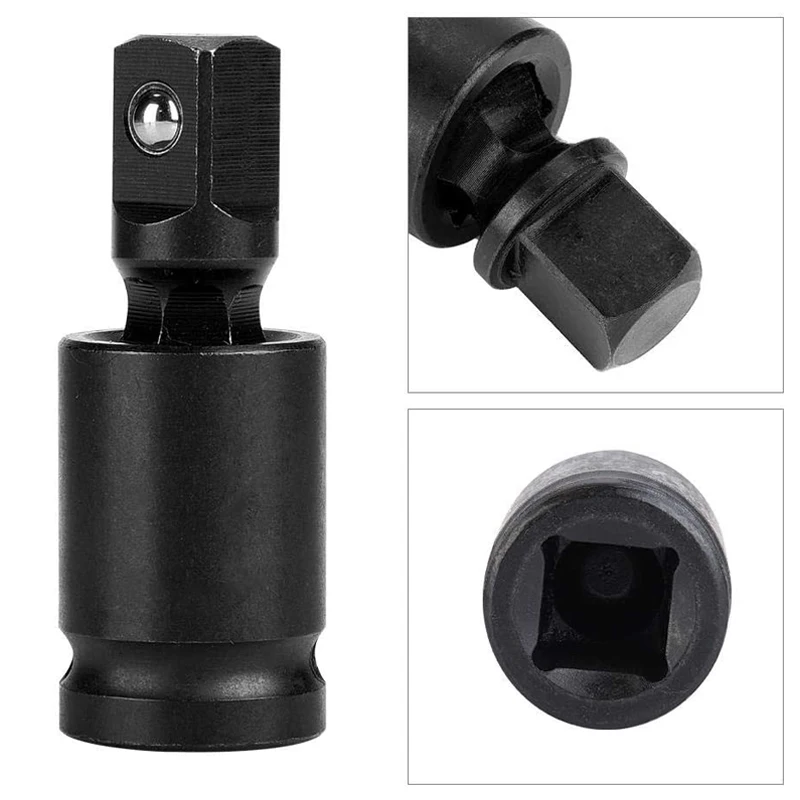 360 Degree Swivel Knuckle Joint Air Impact Wobble Retractable Socket Adapter for Universal Pneumatic Wrench Tool 1/2 3/8 1/4inch