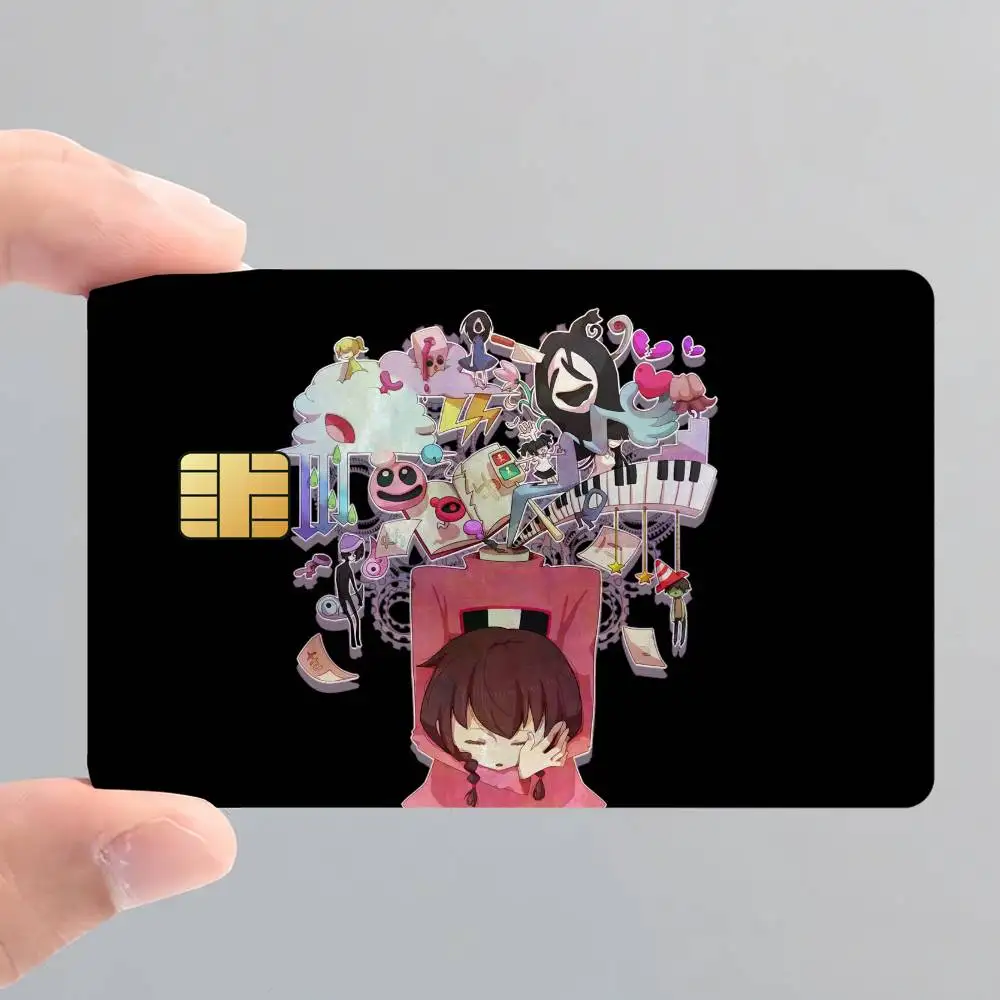 Horror Game Yume Nikki Card Stickers for Bank Access Protective Waterproof Film Cover Sticker Surprise Gift