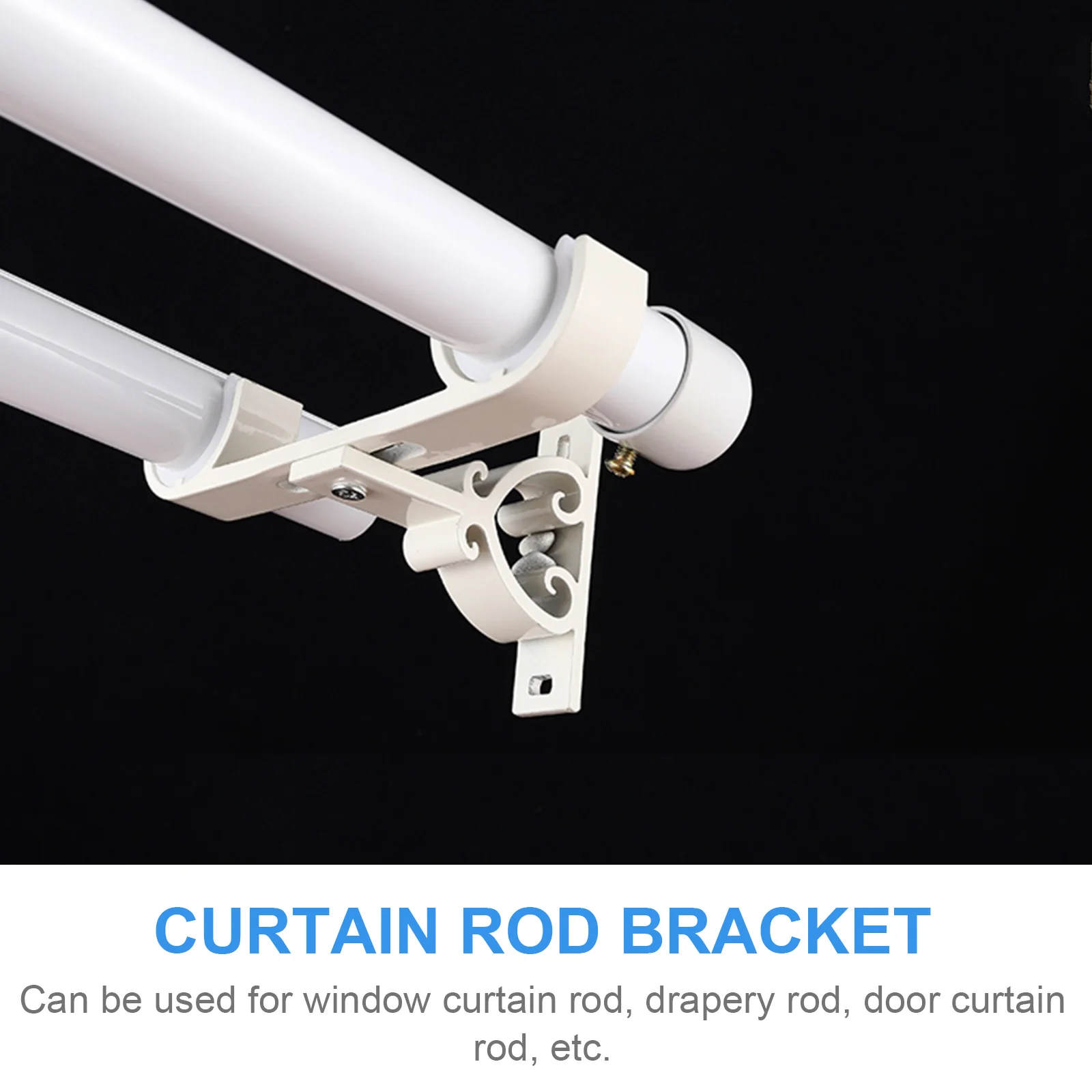 

2Pcs Curtain Bracket Adjustable Aluminum Support Home Decor Curtain Rod Bracket Roman Pole Holder Window Hardware