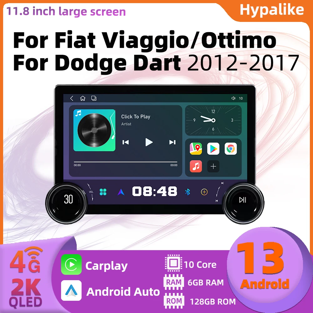 

Автомобильный радиоприемник 2 Din для Dodge Dart Fiat Viaggio/Ottimo 2012-2017, мультимедийный плеер Android, авторадио, навигация, авто Carplay, Wi-Fi