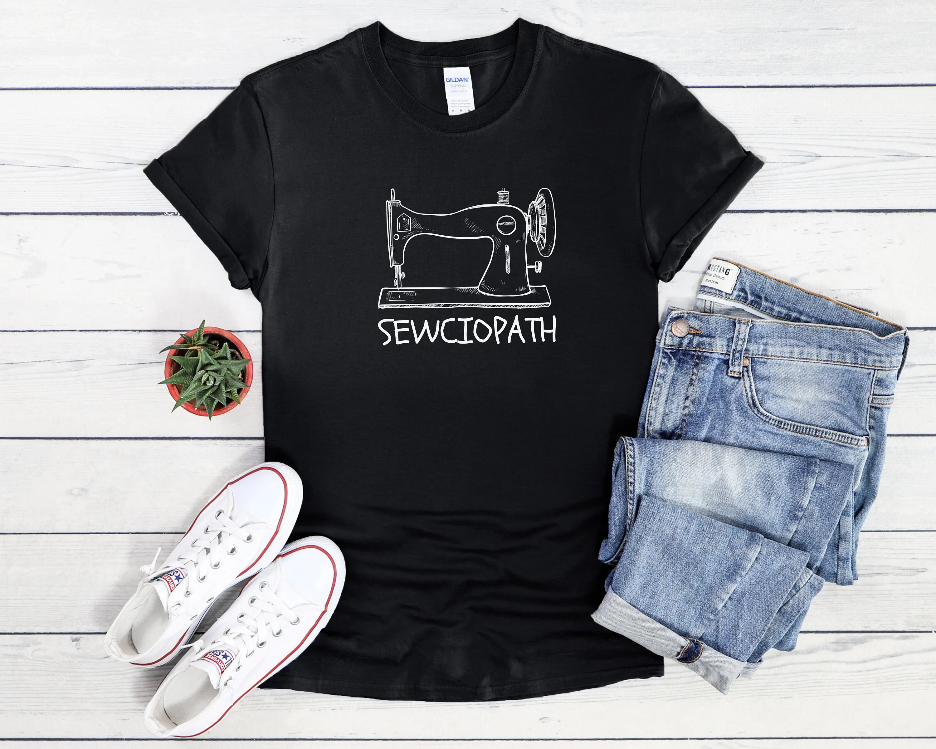 Sewciopath T Shirt Funny For Sewing And Handicraft Fans With Vintage Machine Gift Tailors Diy Lovers