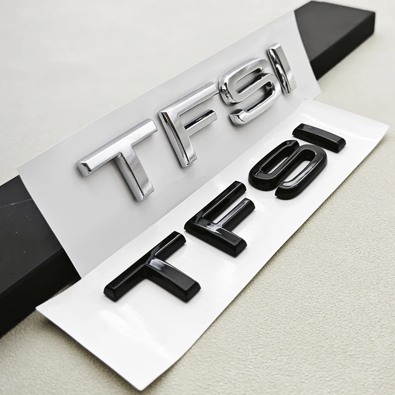 1 قطعة ثلاثية الأبعاد ABS كروم لامع أسود شعار TFSI سيارة الخلفي شعار ملصق لأودي A1 A3 A4 A5 A6 A7 A8 S3 S6 Q3 Q5 Q7 TT RS اكسسوارات