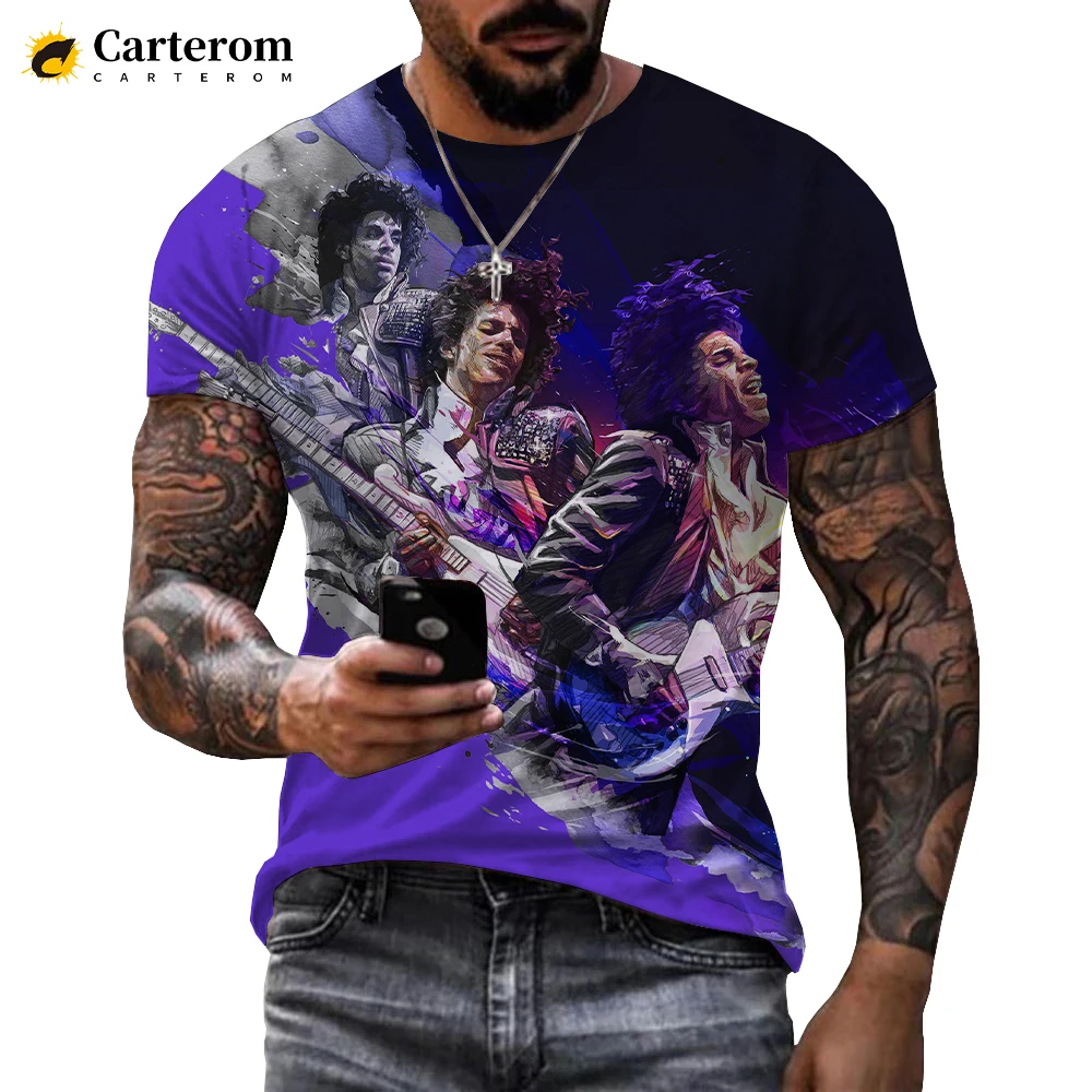 Prince Rogers Nelson Print 3D T-shirt Men Women Fashion Casual Harajuku Style Short Sleeve Hip Hop Streetwear Oversized T Shirt