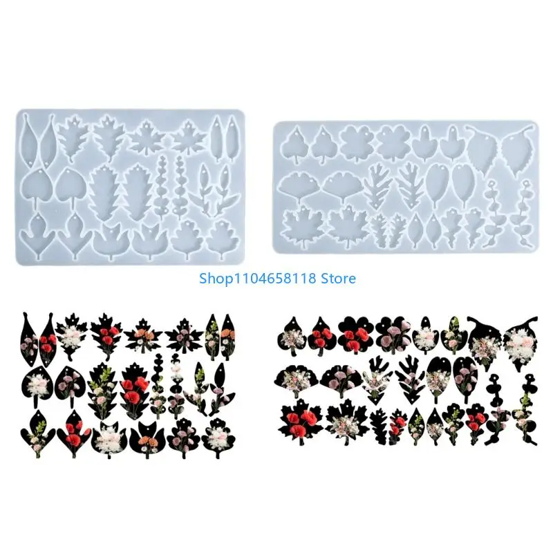 

Silicone Leaf Resin Mold For DIY Earrings Pendants Keychains Craft