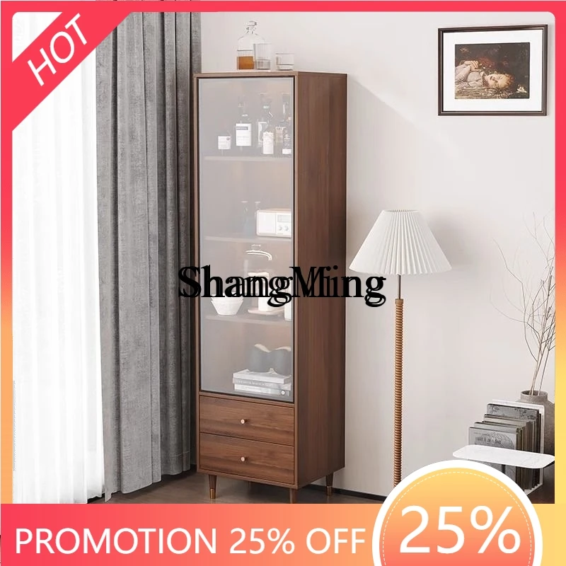 FG good-looking  advanced sense glass display cabinet small floor solid wood wine cabinet storage living room wall household