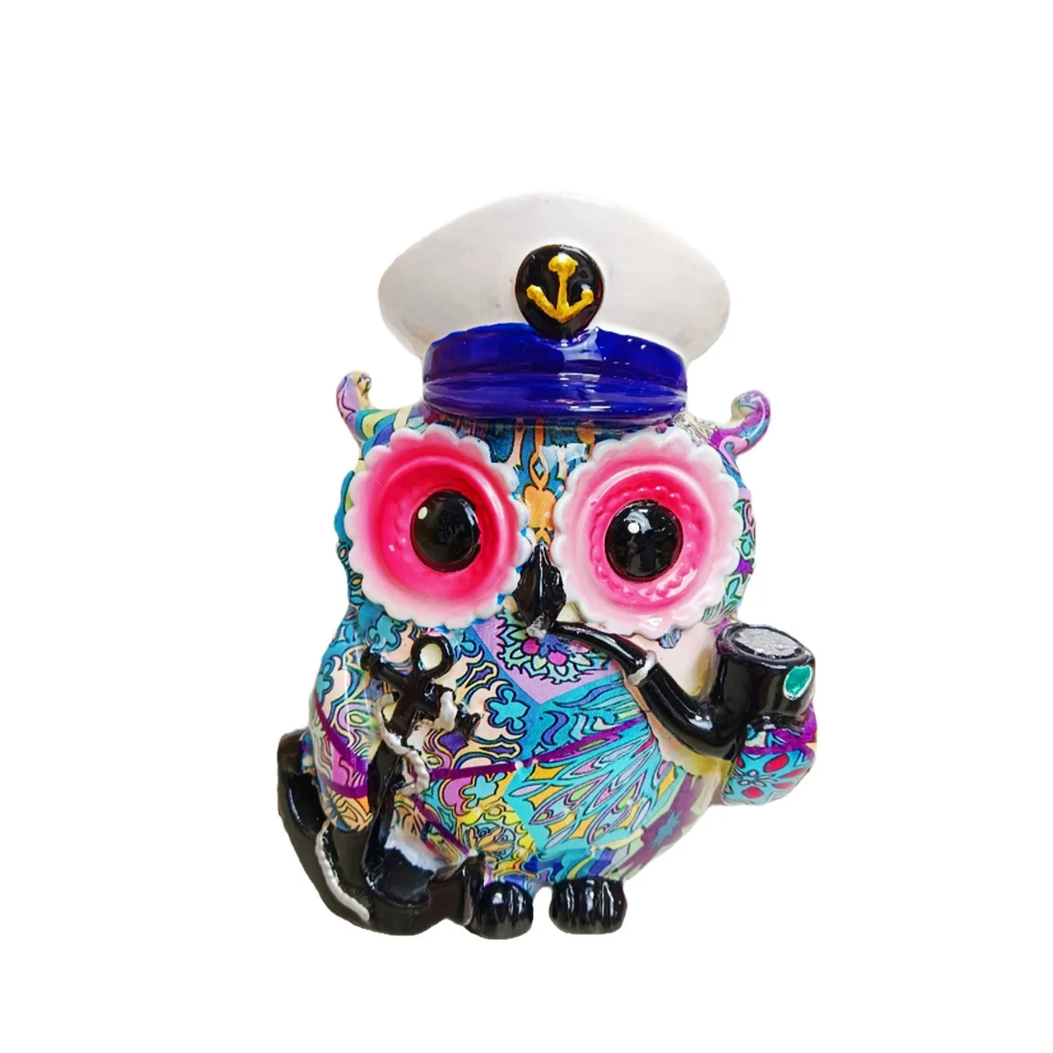 Creative Pirate Owl Figurine Modern Minimalist Resin Decor for Office Study Holiday Gift