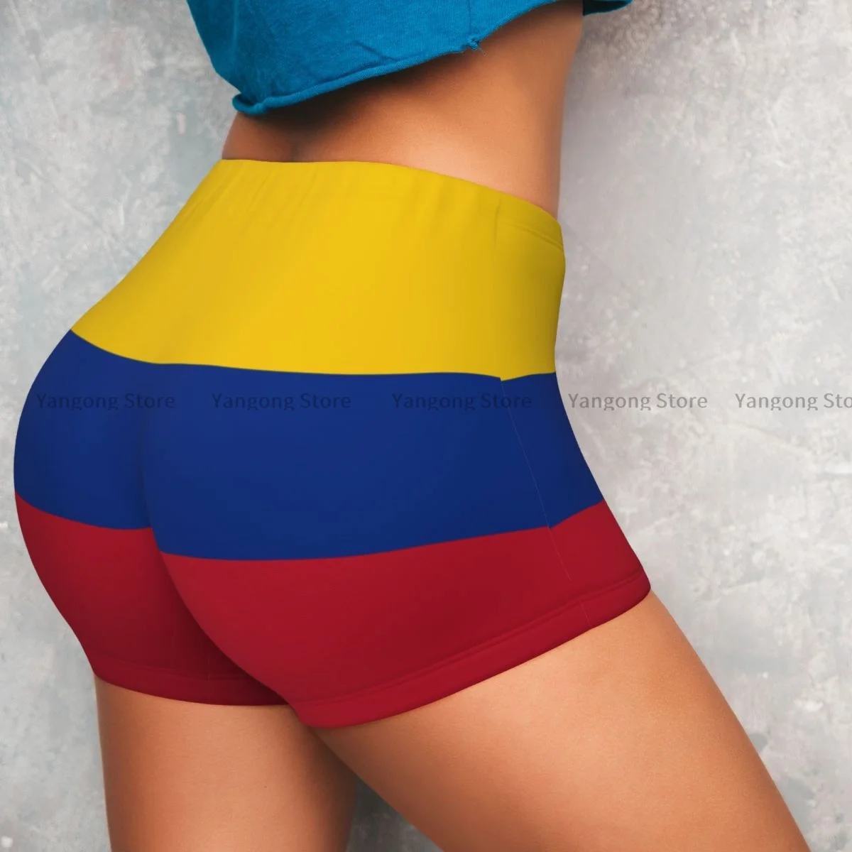 Women Yoga Shorts Flag Of Colombia.svg Workout Shorts Fitness quick-dry Ladies Yoga Gym Running Short Pants Sportswear