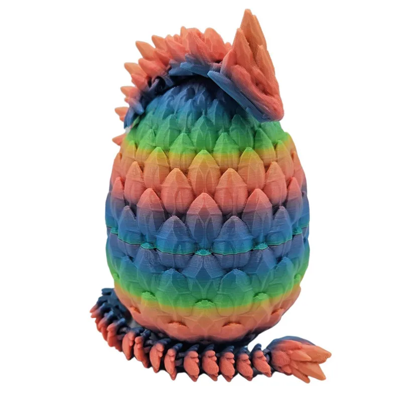 قطعة واحدة من تمثال التنين الأحجار الكريمة المطبوعة ثلاثية الأبعاد-ديكور مكتب بلاستيكي قزحي الألوان، مثالي لغرفة النوم والمكتب، هدية مثالية لعيد الميلاد #5