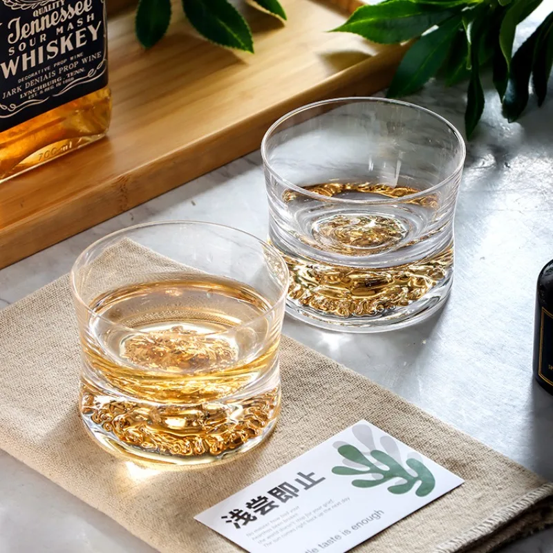 

Golden Bottom Lion Foreign Wine Cup New Whiskey Cup Creative Crystal Glass Men's Special Light Luxury Waist Spirit Cup