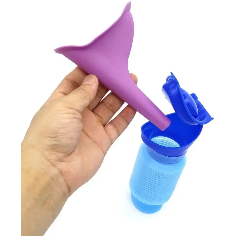 Portable Standing Pee Bottle 750ML Shrinkable Adult Urinal Car Travel Outdoor Camping Women Kid Pee Bottle Auto Accessories