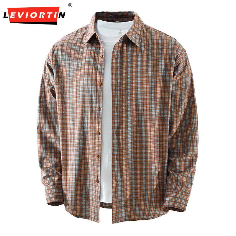 

2023 весенне-осенняя мужская модная универсальная художественная рубашка для отдыха, простой свободный топ, модная рубашка с длинным рукавом в японском стиле