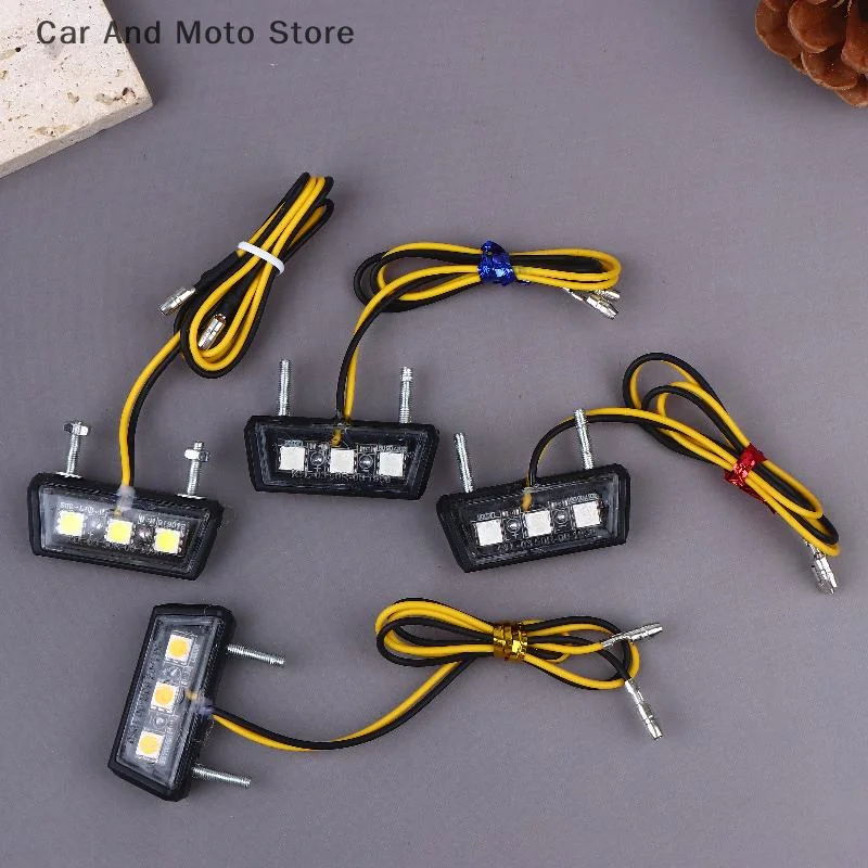 12V LED Light Waterproof Motorcycle License Light Motorcycle License Plate Rear Tail Light Motorcycle License Plate Holder Light