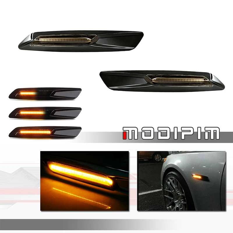 

Sequential Amber LED Front Side Marker Turn Signal Lights For BMW 1 3 5 Series E81 E82 E87 E88 128i 135i F30 E90 E91 E92 E93 E46