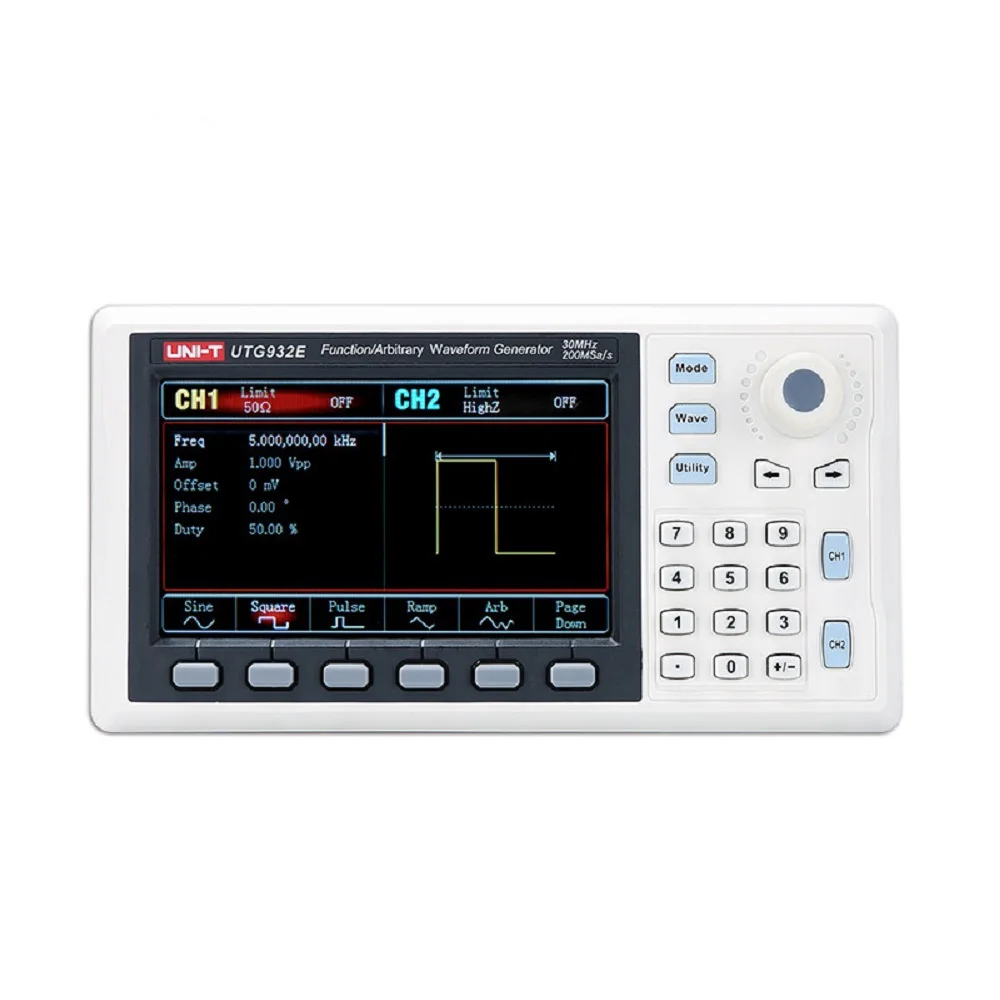 UNI-T UTG932E Function Arbitrary Waveform Generator Signal Source Dual Channel 200MS/s 14bits Frequency Meter 30Mhz