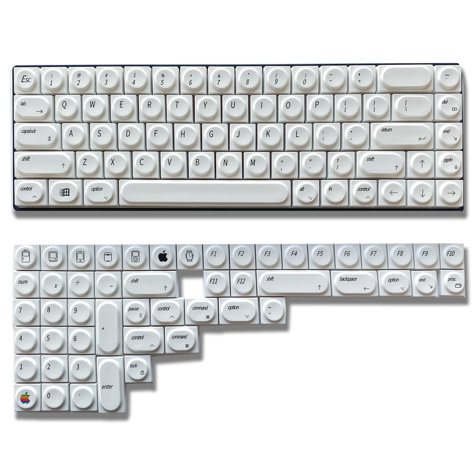 

136 Keys PBT Full Custom Keycaps White Theme Minimalist Style Suitable for Mechanical Keyboard Keycaps 61 64 68 75 87 98 104