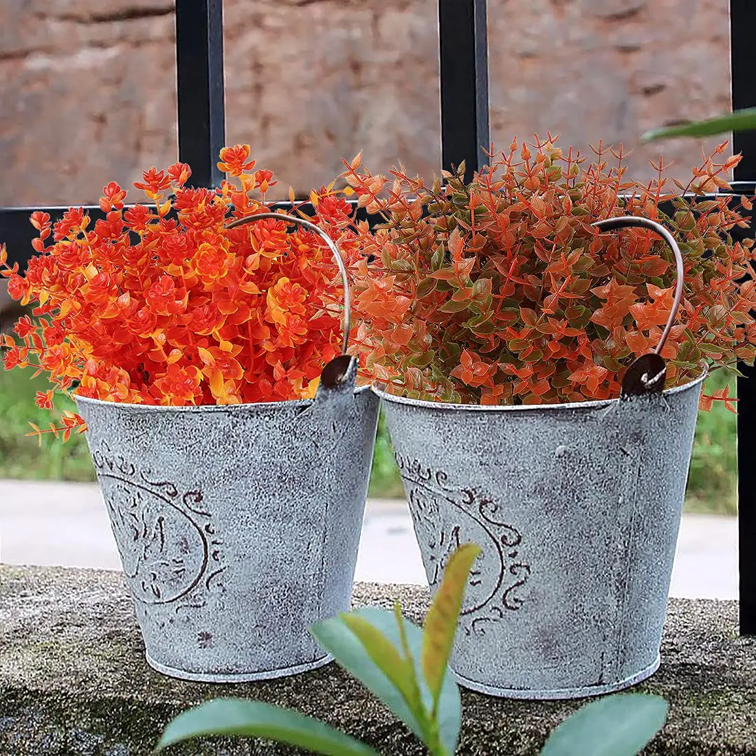 Orange Outdoor UV Resistant Fake Flowers Good Quality Plastic Artificial Flower Artificial Fall Flowers for Table