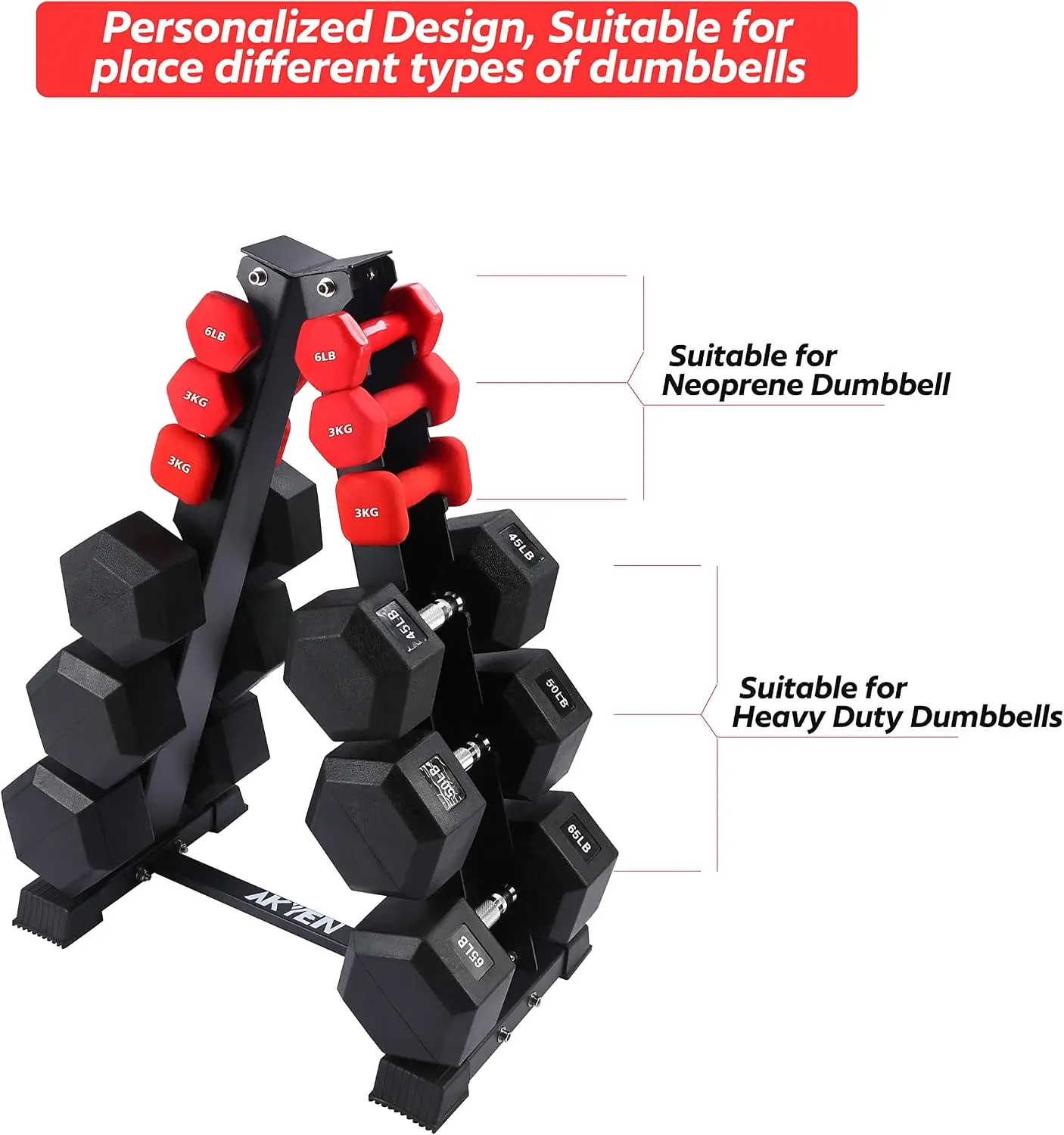 Dumbbell Rack Stand Only, Weight Rack for Dumbbells Compact A-Frame Home Gym Space Saver, 480/800 LBS Weight Capacity