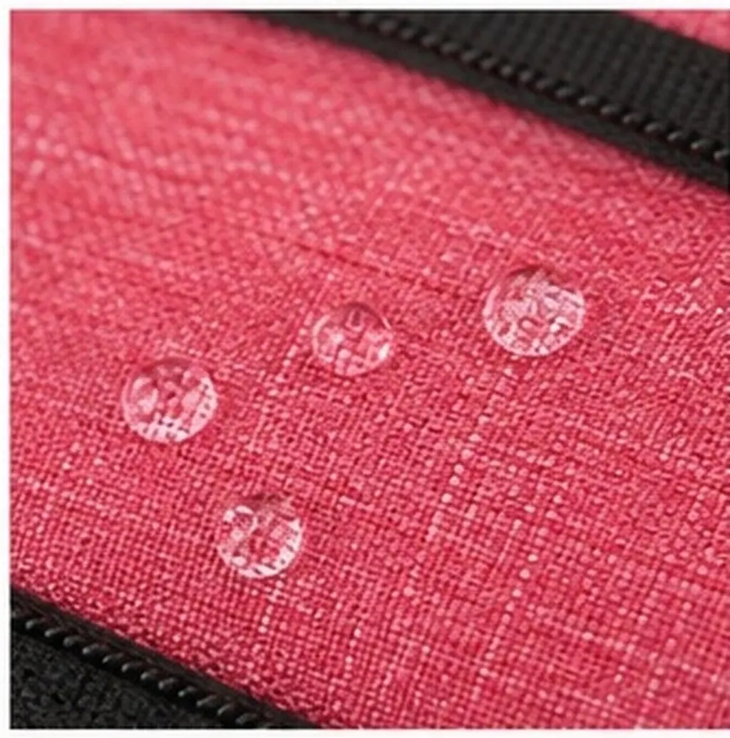 Pink Canvas Camera Bag Portable Multifunctional Digital Camera Storage Shock Absorption Small Handbag Shoulder Bag