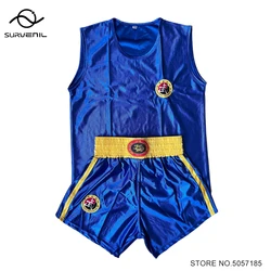 Boxing Uniform Men Women Kids Muay Thai Boxing Shorts Sanda Wushu Martial Arts MMA Training Clothing Kickboxing Shorts and Vest