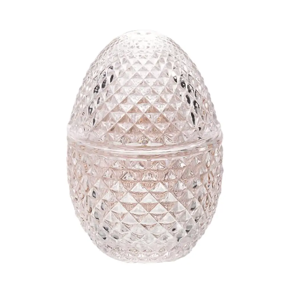 

Emed Glass Candy Jar With Lid Apothecary Canister Jewelry Box Wedding Candy Buffet Jar Egg Shape Storage Jar Easter