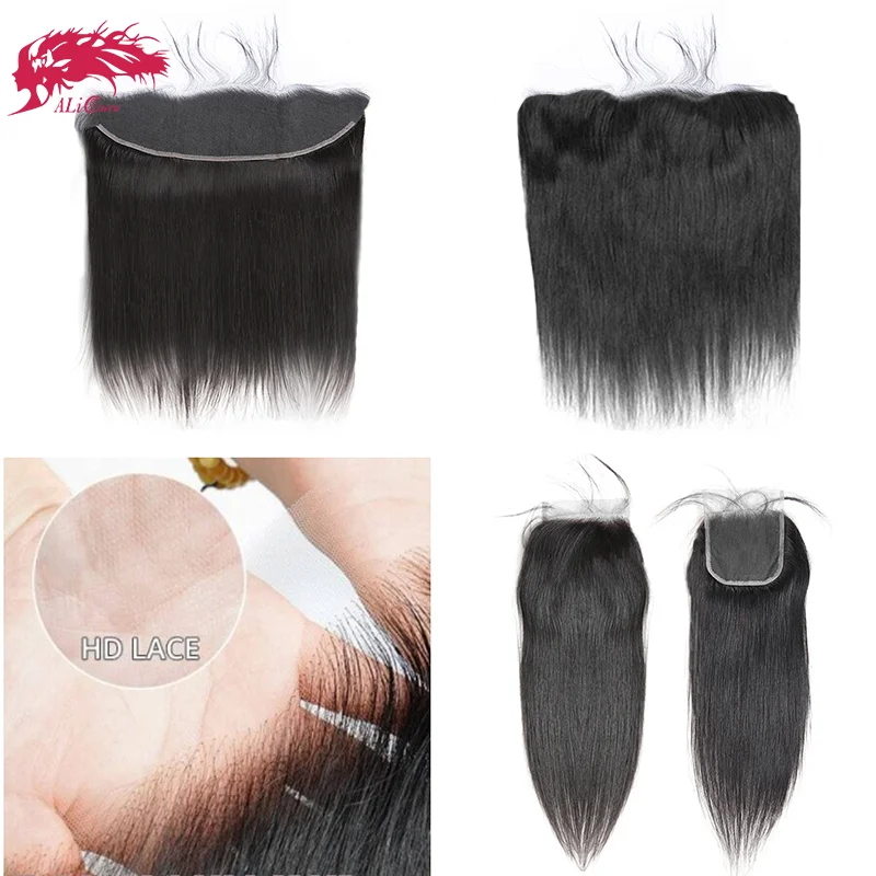 

Волосы Ali Queen, настоящие HD кружевные застежки, прямые невидимые волосы из расплавкой кожи, полностью кружевные фронтальные волосы 13x6, 13x4, 5x5, 6x6, девственные волосы