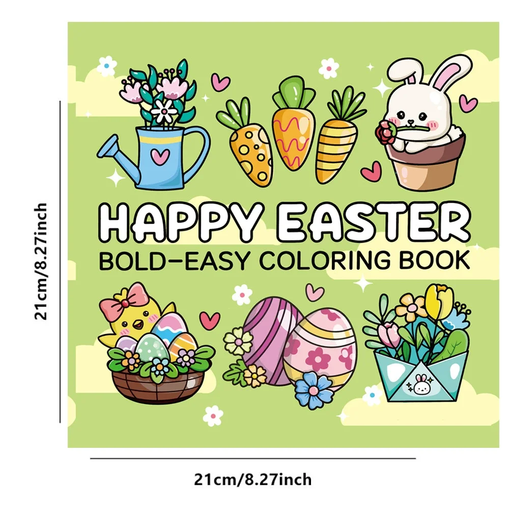 Buku Mewarnai Selamat Paskah untuk Dewasa - Pola Musim Semi yang Berani & Mudah, Hadiah Terapi Seni Santai untuk Pesta Paskah, Ulang Tahun