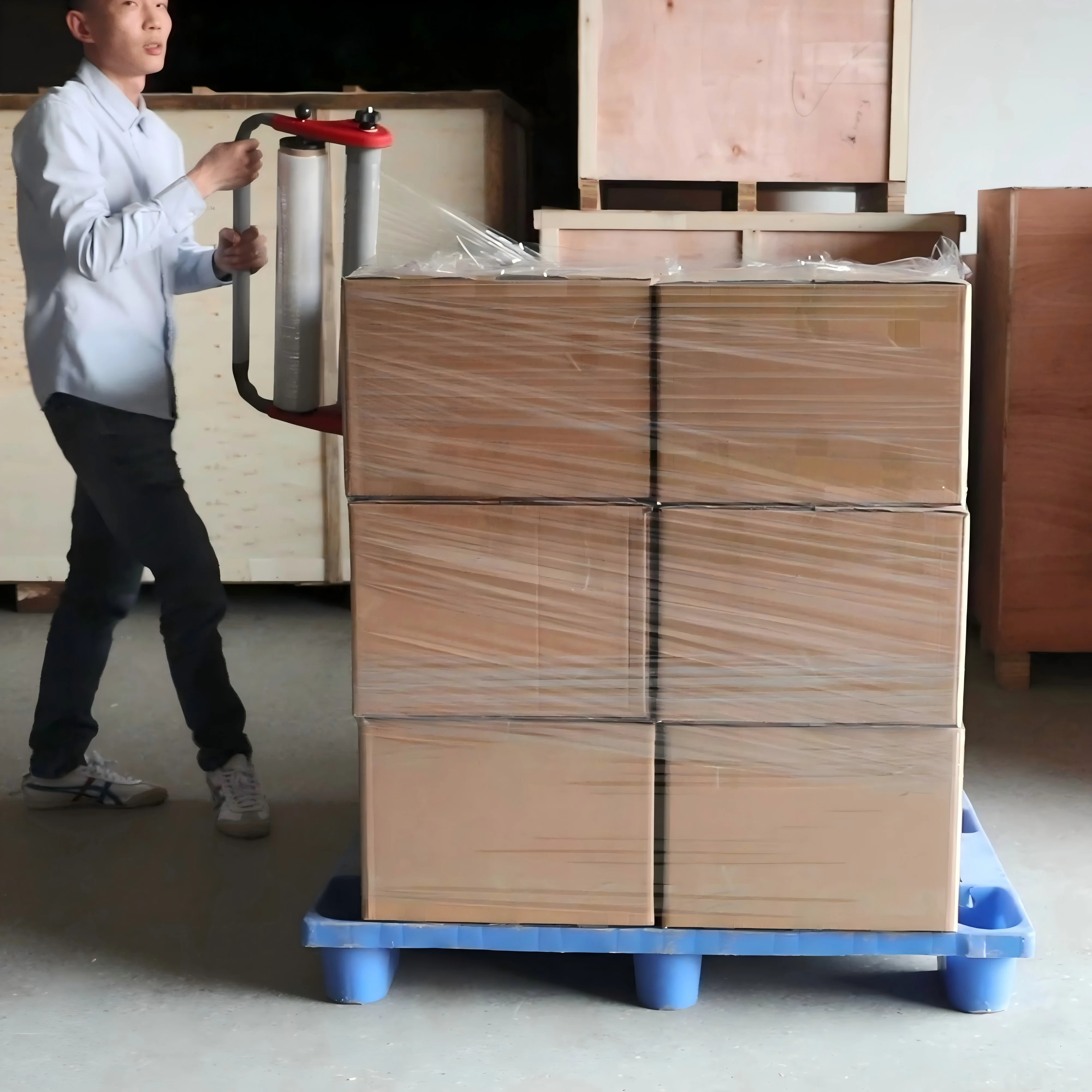 เครื่องพันพาเลทแบบมือถือ ZS-SFD1 จาก ZONESUN จัดส่งจากสหรัฐอเมริกาไปยังสหรัฐอเมริกาโดยไม่มีภาษี