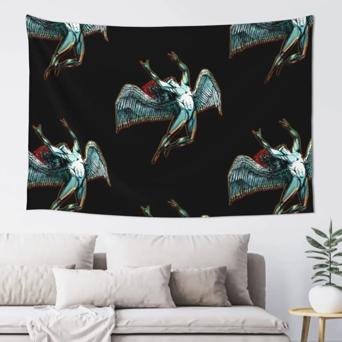 

ICARUS THROWS THE HORNS - dark shadows *awesome UNLISTED designs in my portfolio* Tapestry Cute Decor Tapestry