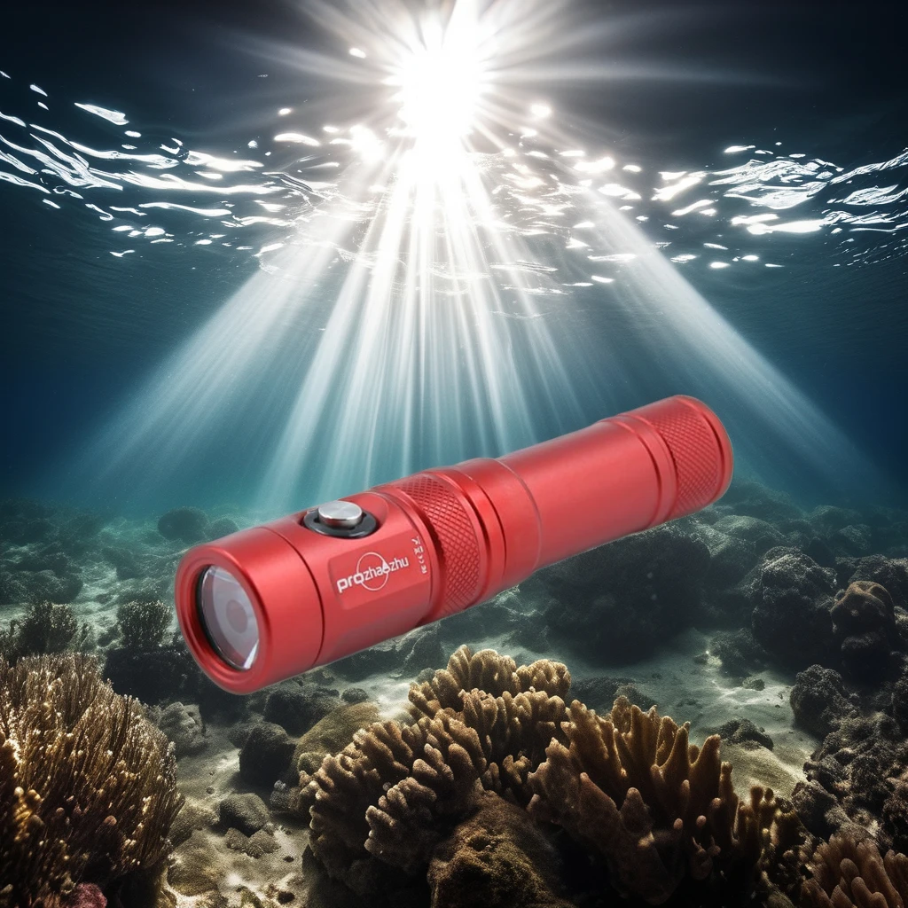 Compact Diving Flashlight 21700 Built-in Lithium Waterproof IP68 100M Scuba Torch Lamp