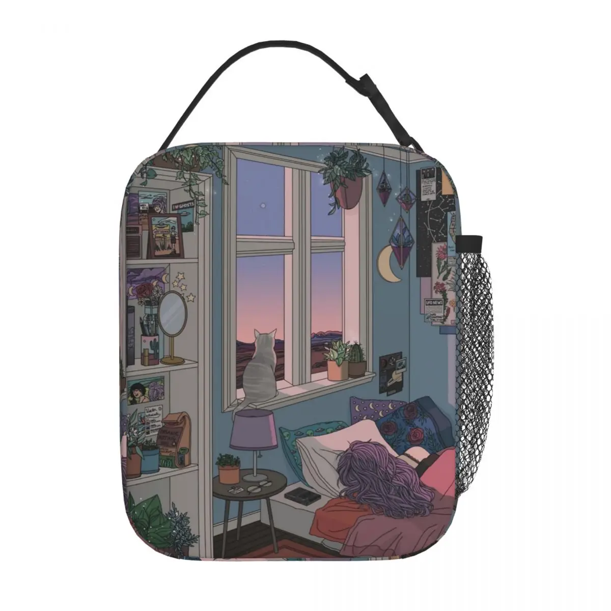 Anime Aesthetics Insulated Lunch Bags Early Morning Product Y2K Beautiful Room Art Food BAG Fashion Thermal Cooler Lunch Box