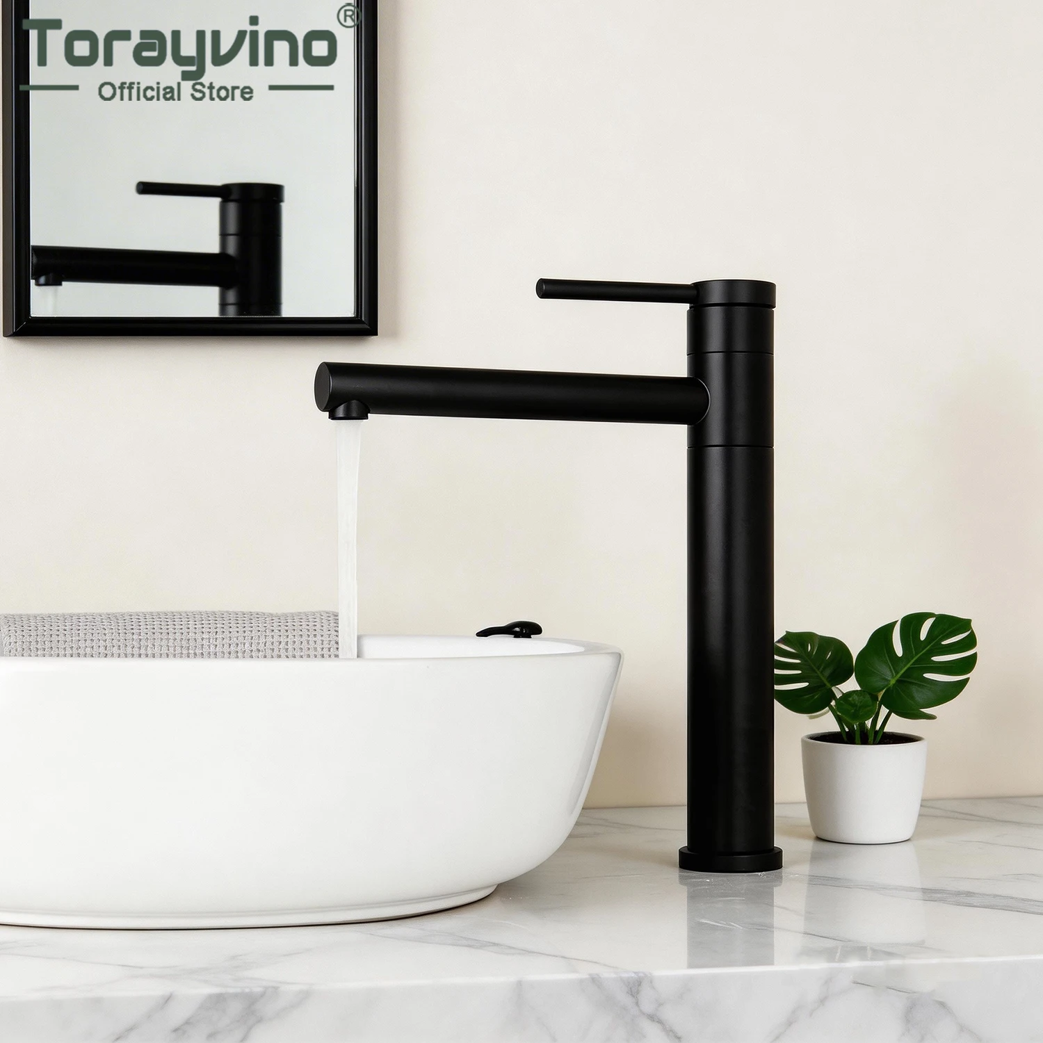 

Torayvino Black gold Bathroom Faucet Single Hold Modern 360 Swivel Deck Mounted Hot & Cold Torneira Basin Sink Mixer Water Tap