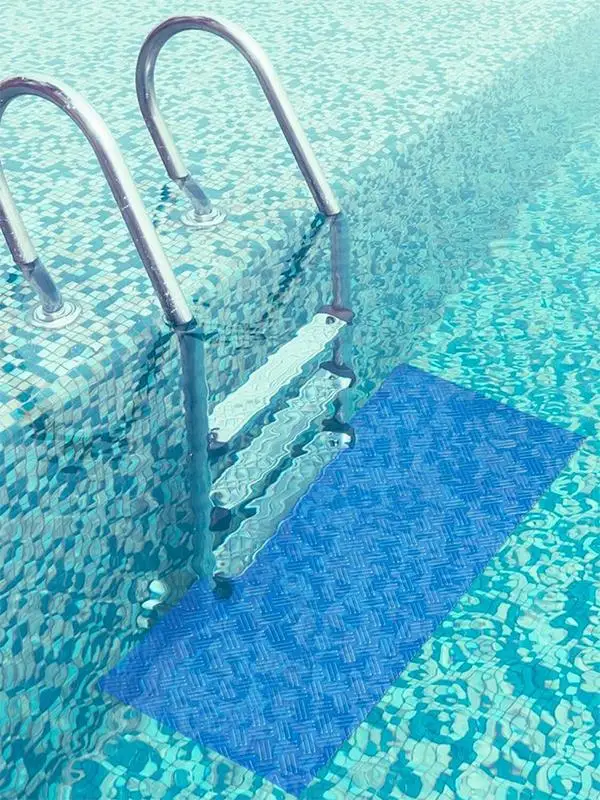 Swimming Pool Ladder Mat Easy Pool Step Ladder Anti-Slip Cuttable Protective Mat for Safety Surfaces Kitchen Bathroom Outdoor