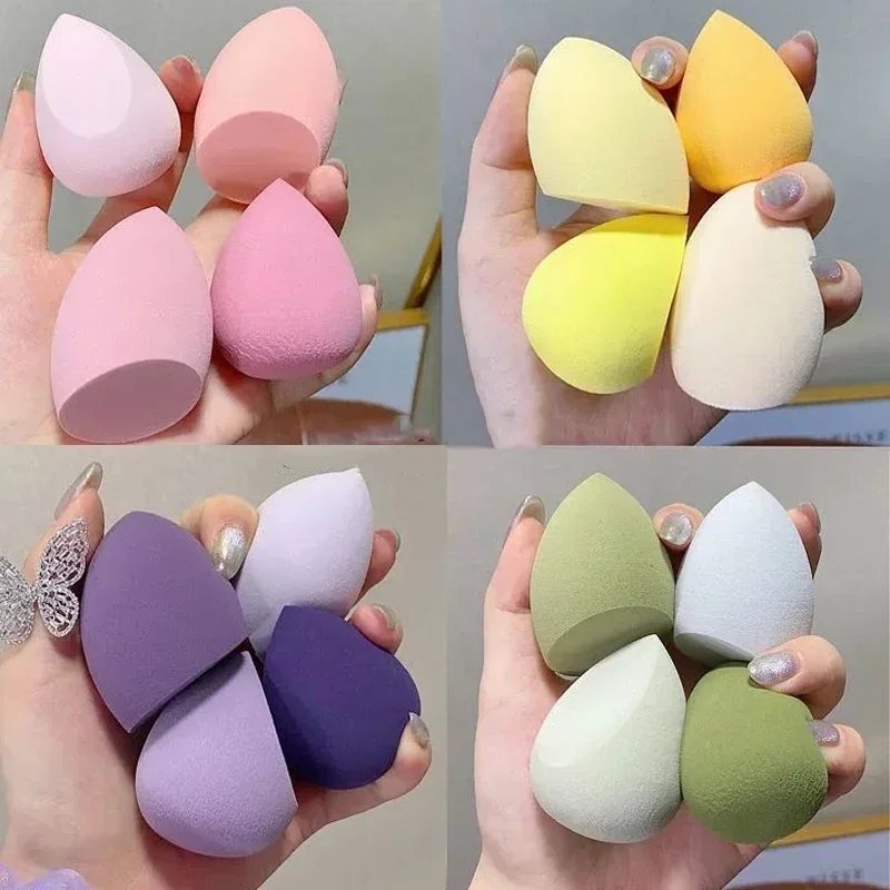 4pcs Professional Beauty Eggs Cosmetic Sponge Powder Puffs Applicator Concealer Foundation Dry Wet Use Face Puff Makeup Tools