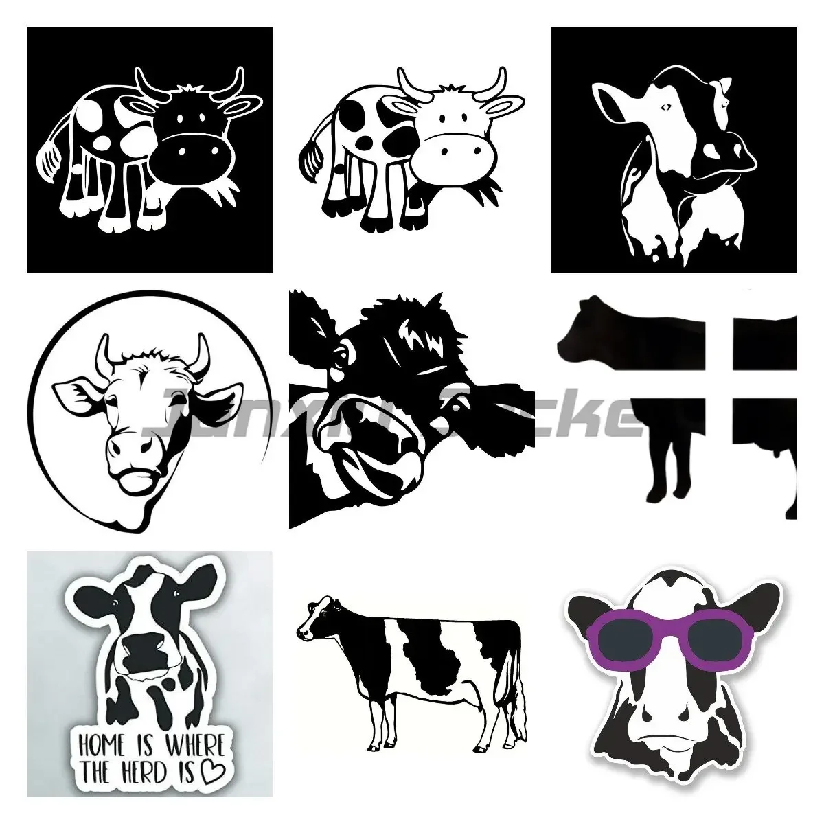 

With Cow Pattern Vinyl Decal Sticker for Cars, Laptop, Boat, for Wall Door Window Helmet Car Stickers